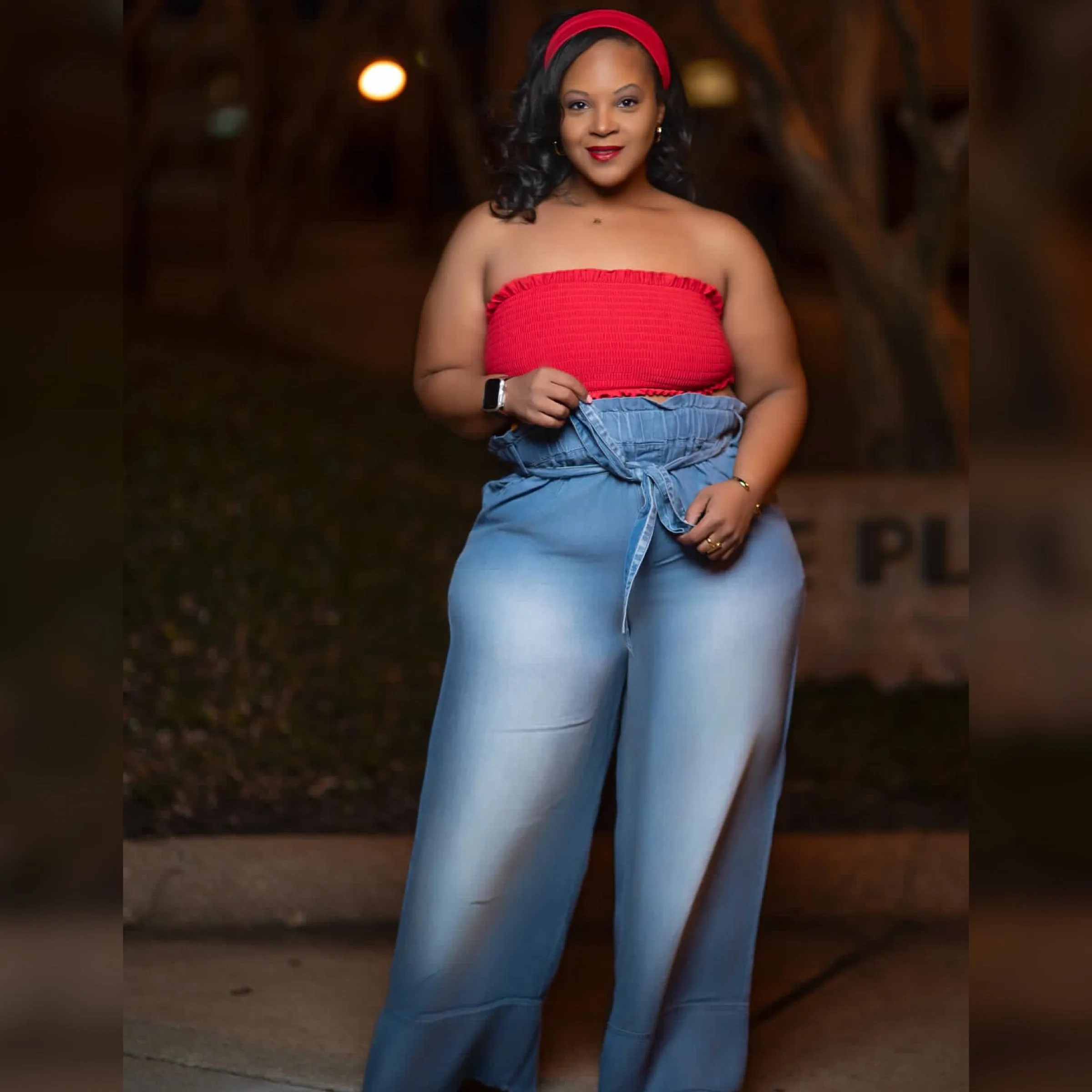 Ayori - Strapless top w/ wide leg pants