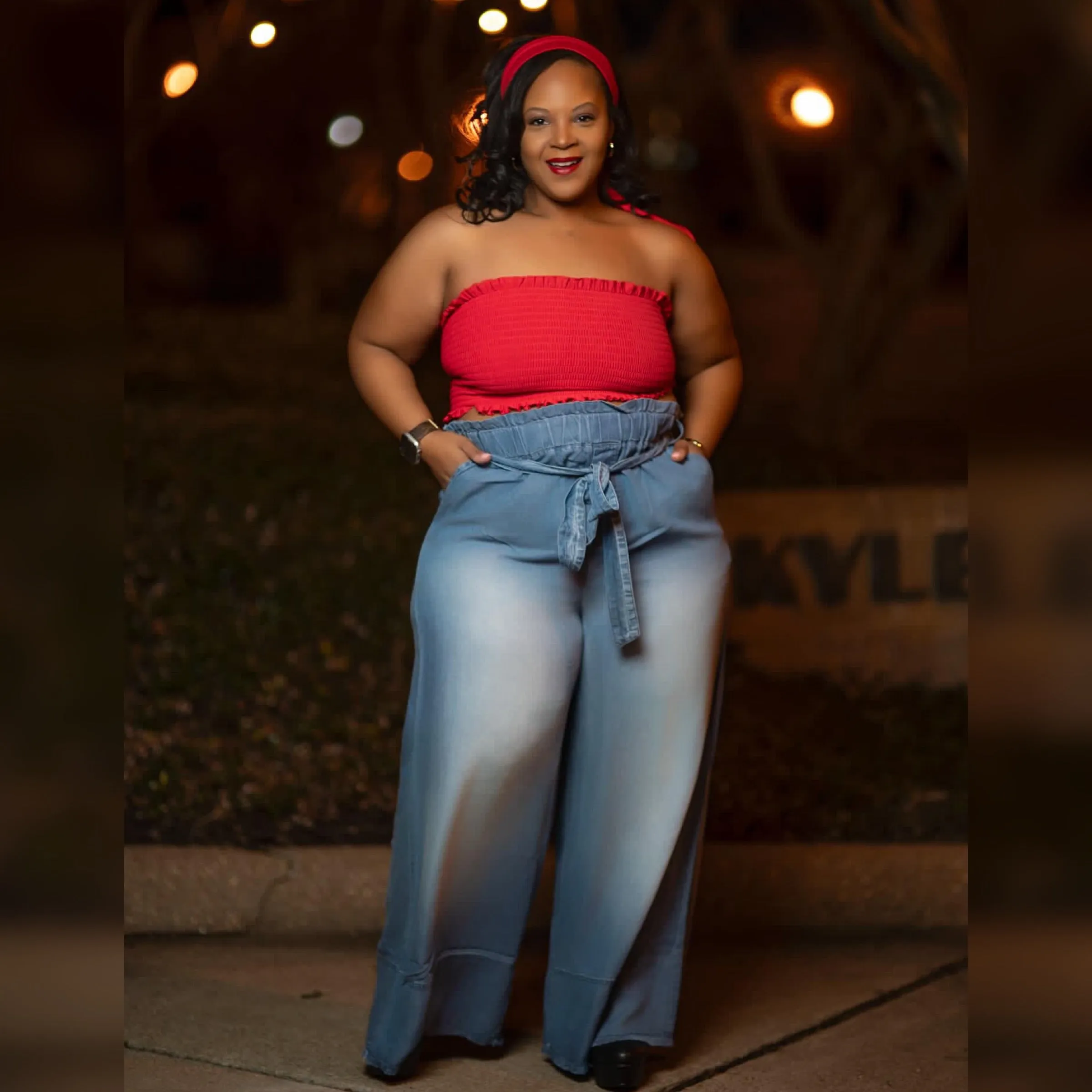 Ayori - Strapless top w/ wide leg pants