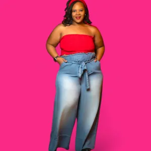 Ayori - Strapless top w/ wide leg pants