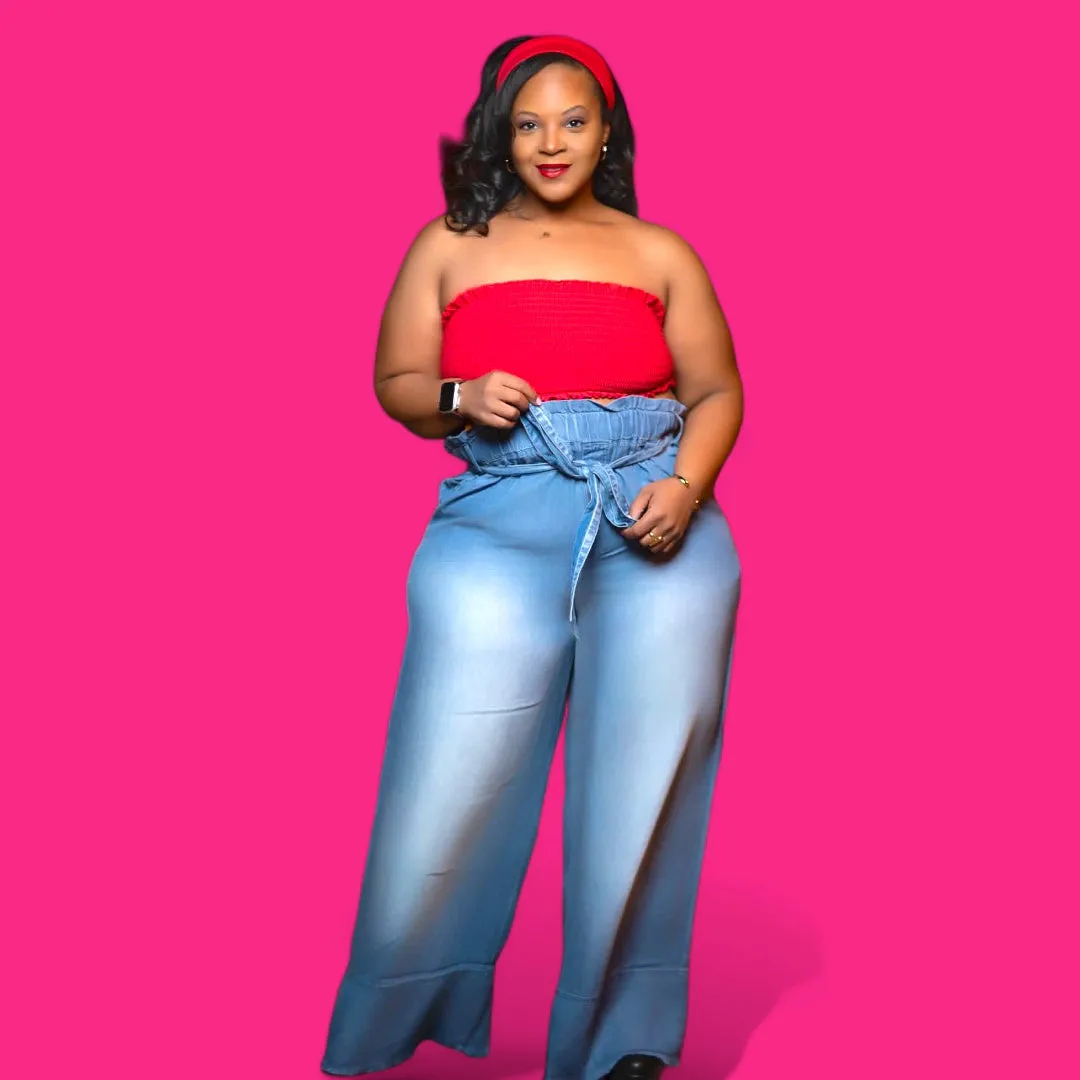 Ayori - Strapless top w/ wide leg pants