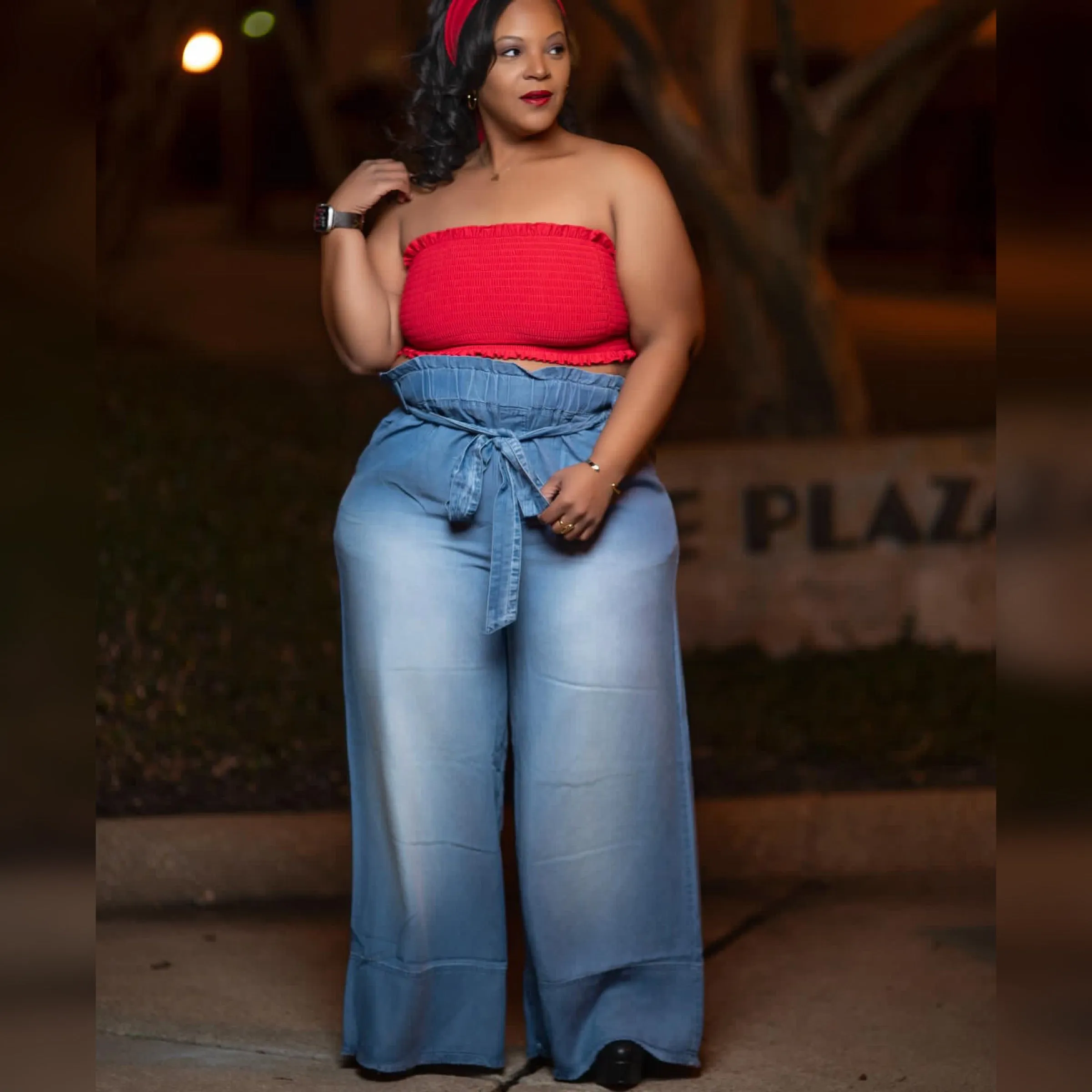 Ayori - Strapless top w/ wide leg pants