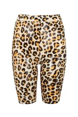 Beta Leopard Latex Biker Short