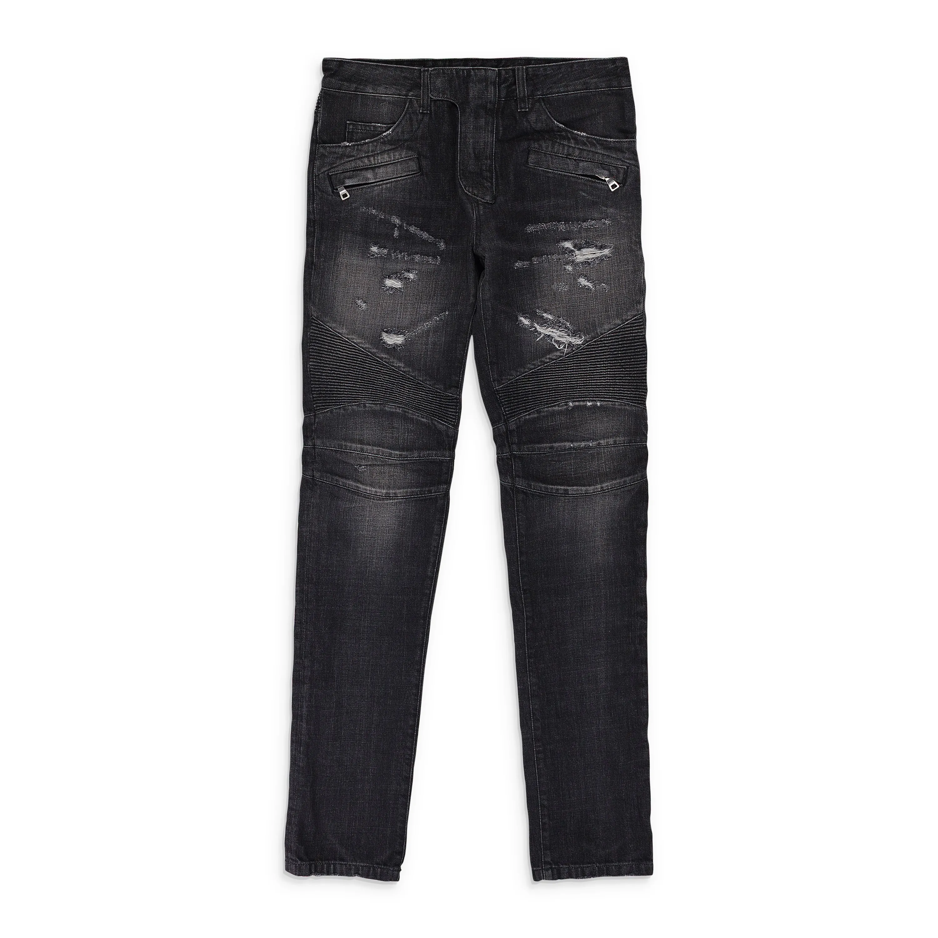 BLACK BIKER SKINNY JEANS