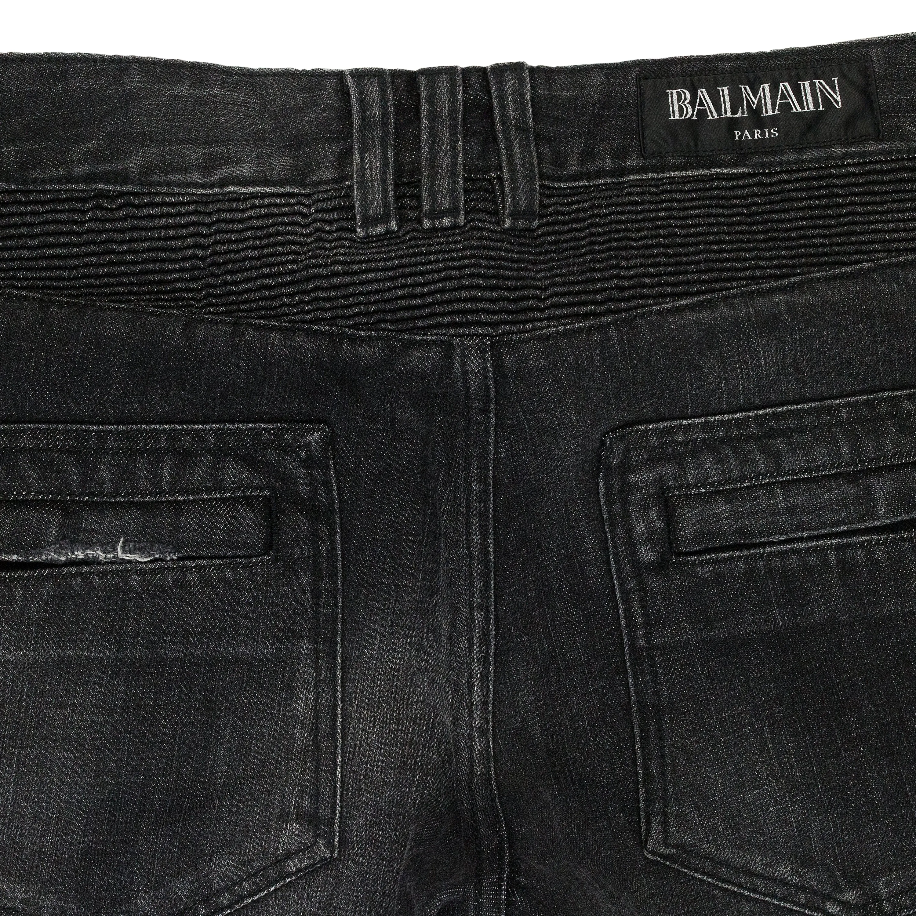 BLACK BIKER SKINNY JEANS