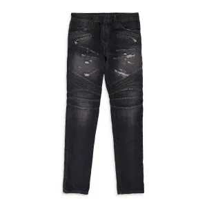 BLACK BIKER SKINNY JEANS
