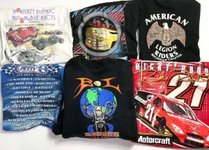 BOX28: Premium Nascar/Racing/Biker T-shirt & Sweatshirts Wholesale Bundle-6 piece