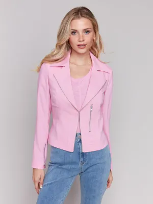 Crinkle Rayon Biker Jacket