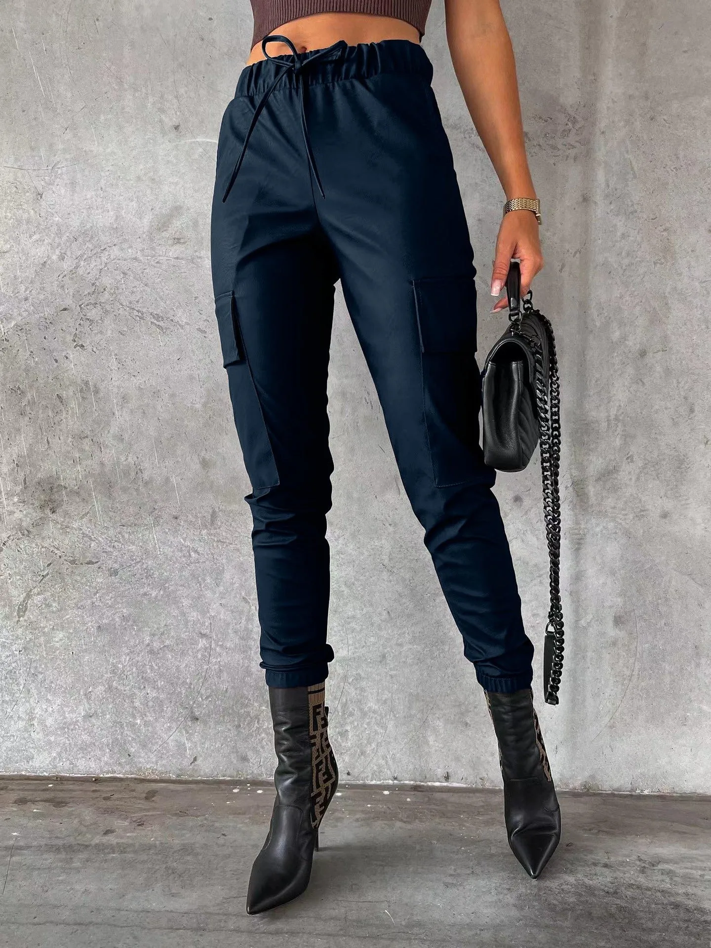 Fashion Matte Leather Pants