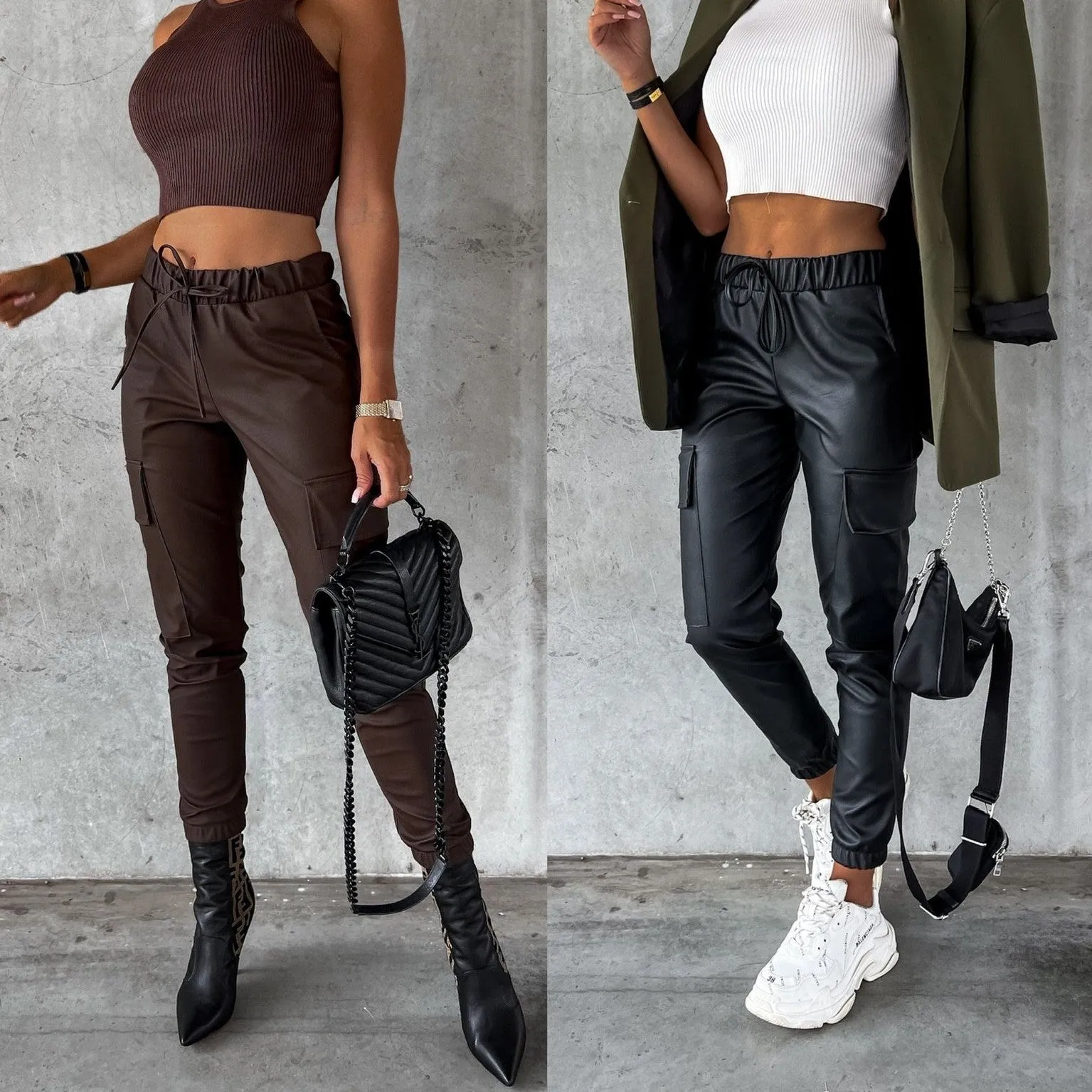 Fashion Matte Leather Pants