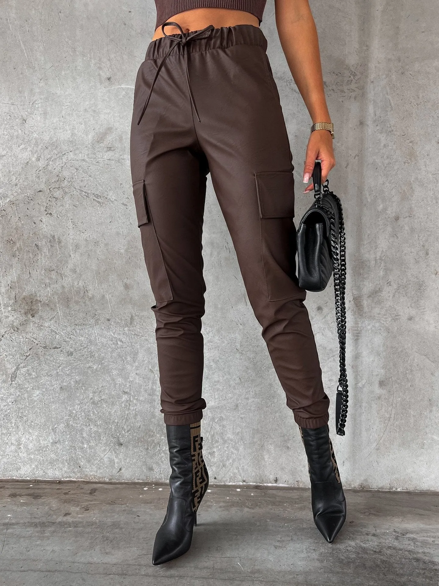 Fashion Matte Leather Pants