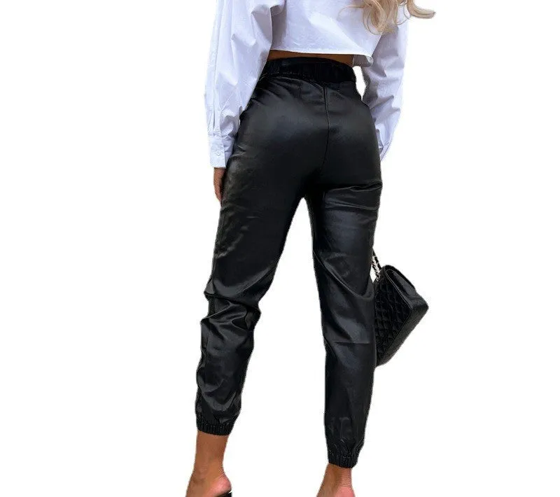 Fashion PU Length Leather Pants