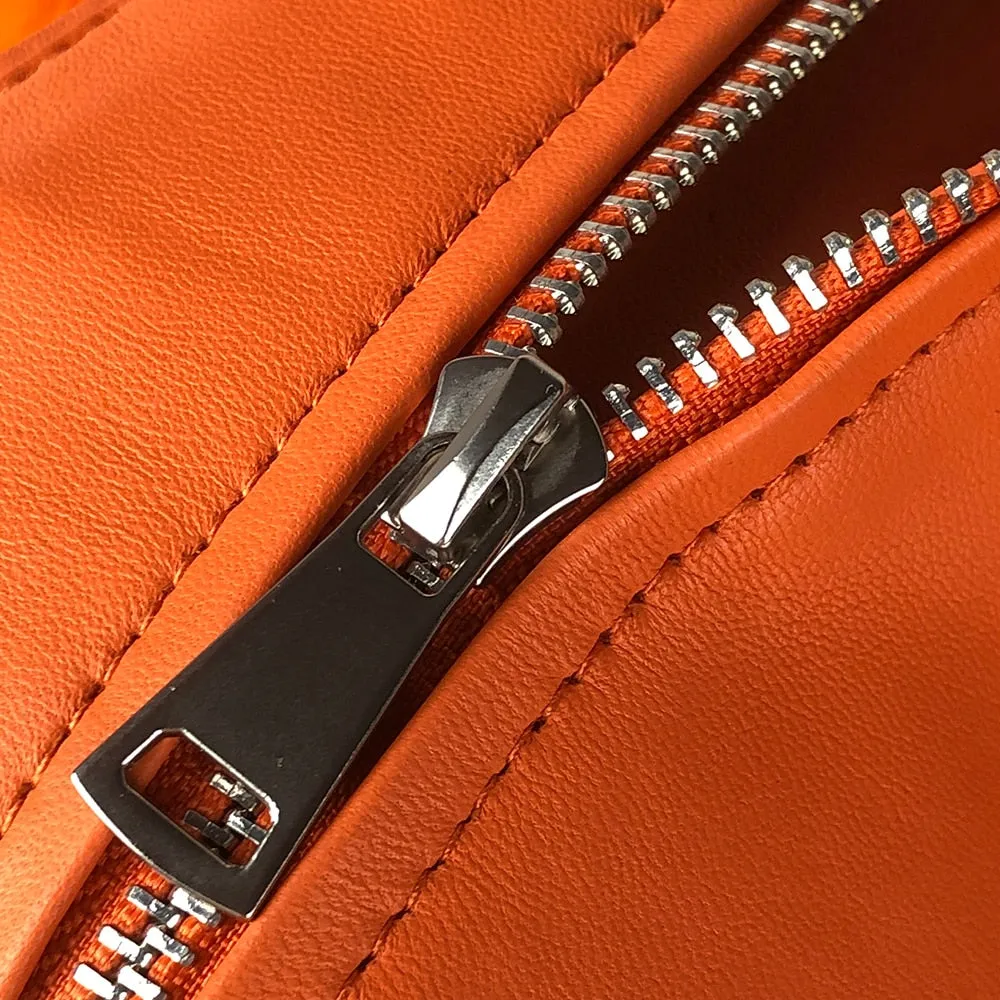 Fox Fur Sleeve Leather Biker Jacket