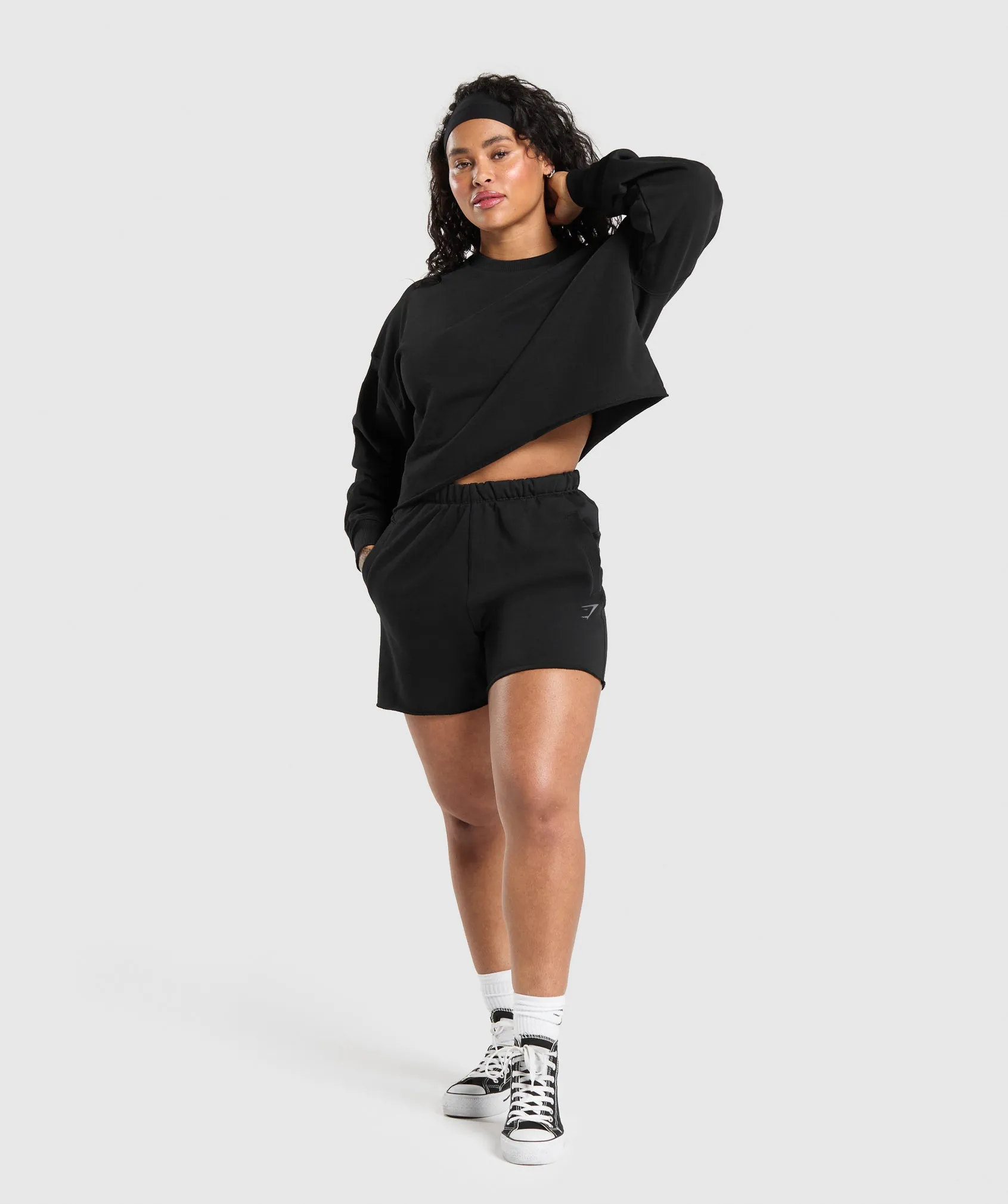Gymshark Lifting Graphic Midi Sweatshirt - Black