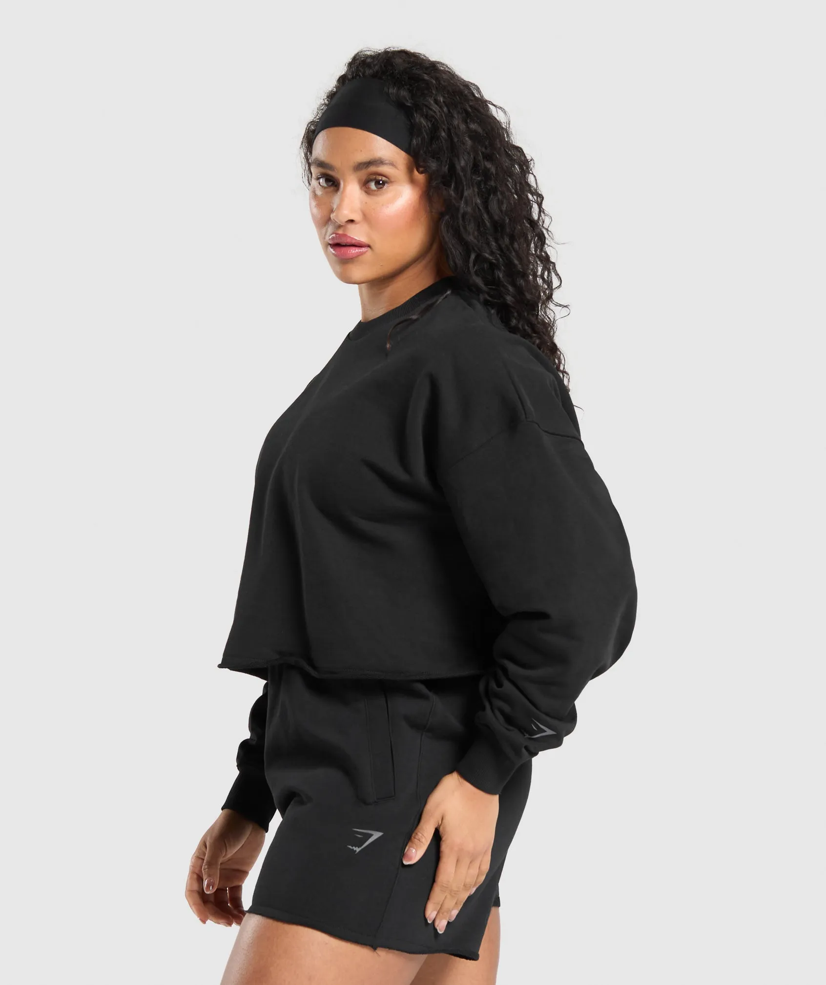 Gymshark Lifting Graphic Midi Sweatshirt - Black