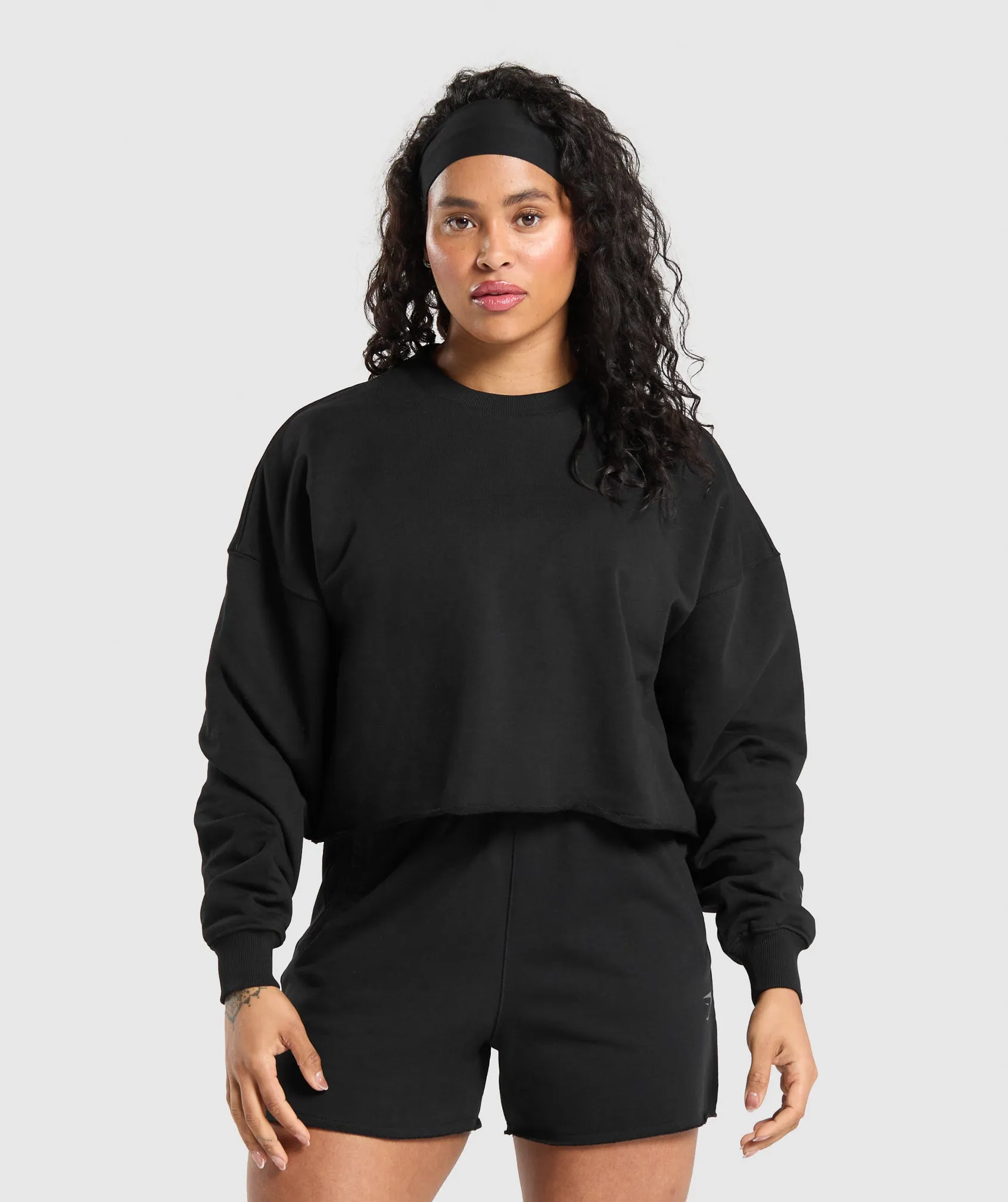 Gymshark Lifting Graphic Midi Sweatshirt - Black