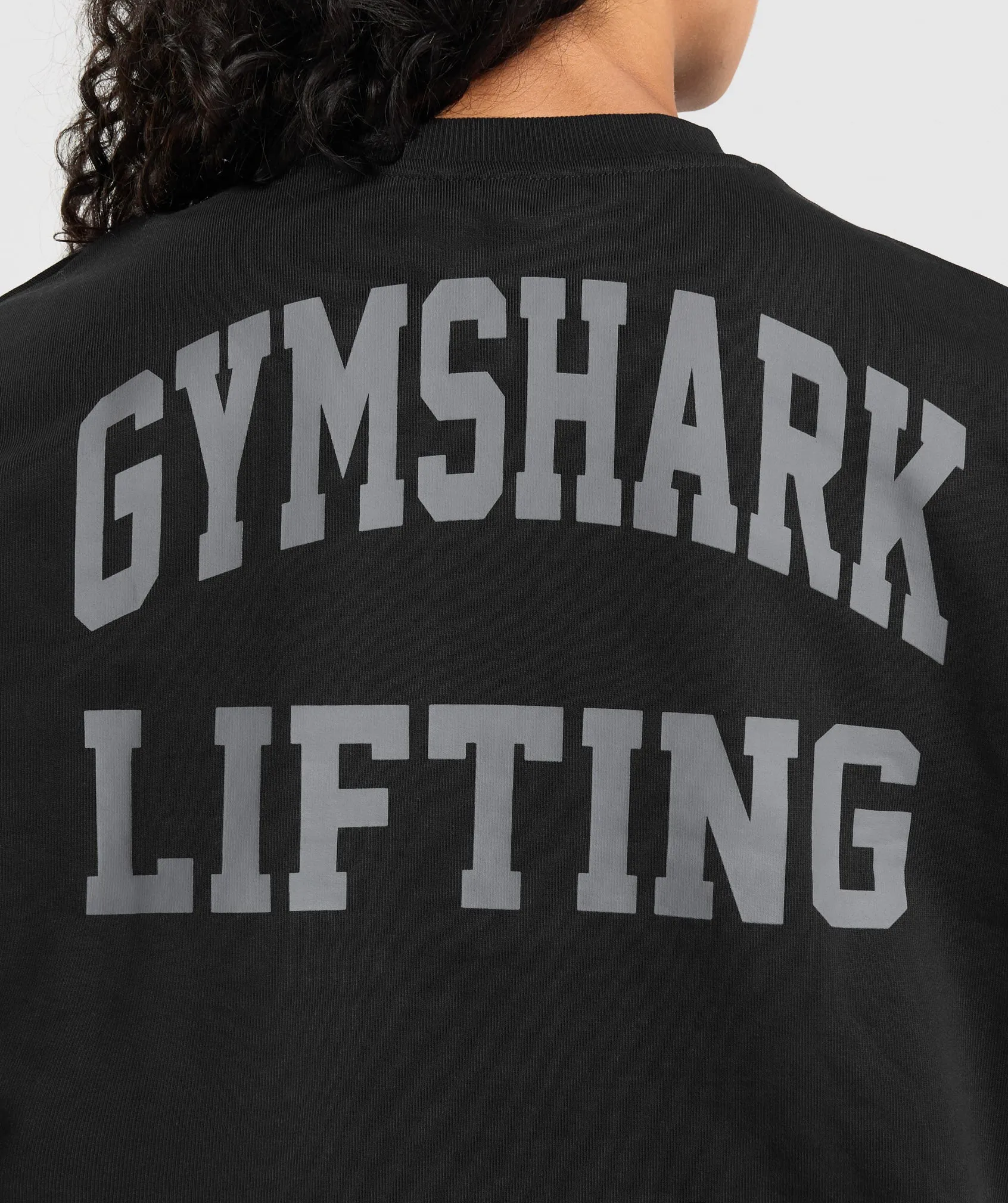 Gymshark Lifting Graphic Midi Sweatshirt - Black