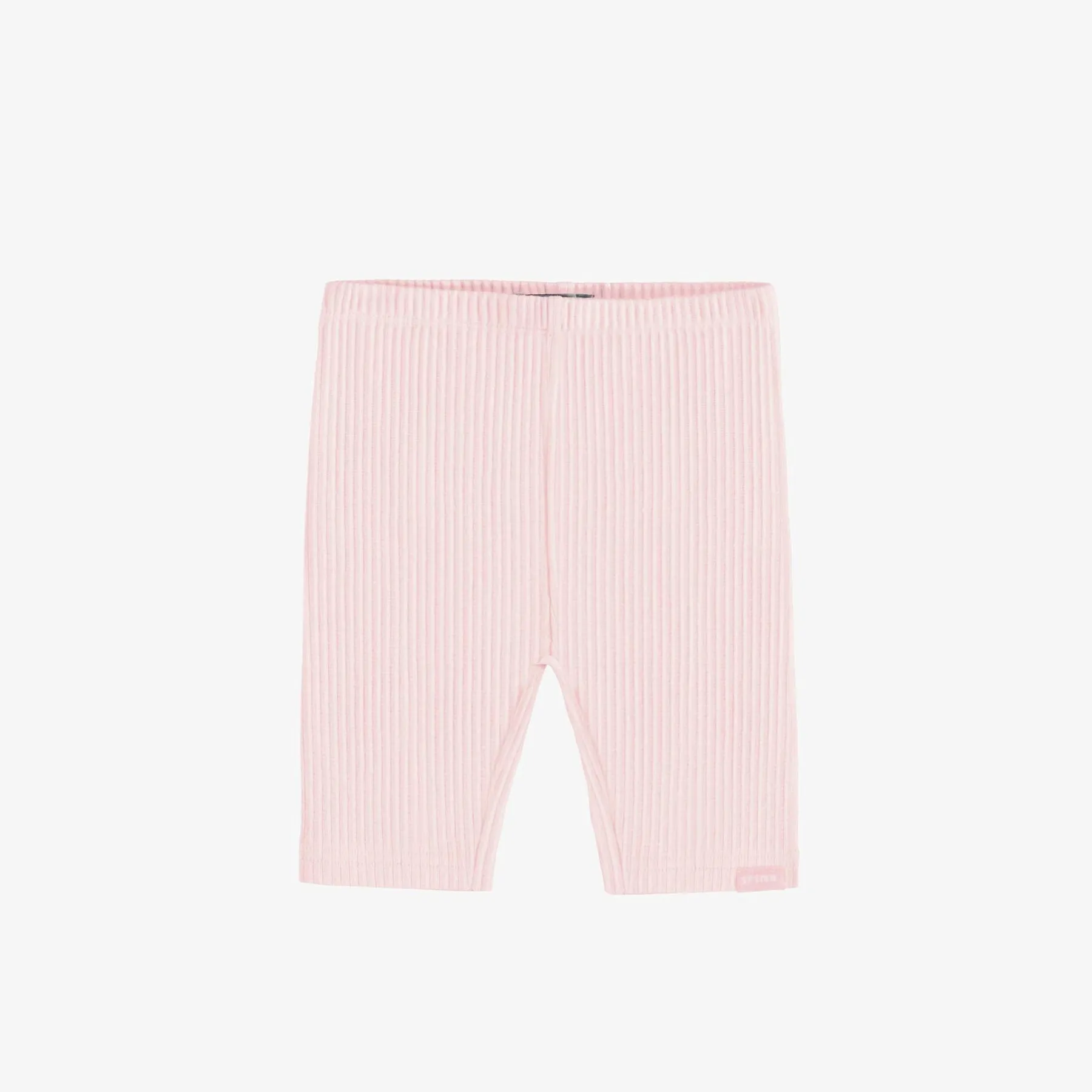 LIGHT PINK RIBBED KNIT BIKER SHORT, BABY