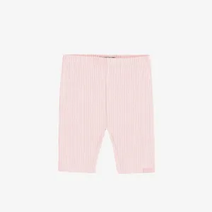LIGHT PINK RIBBED KNIT BIKER SHORT, BABY