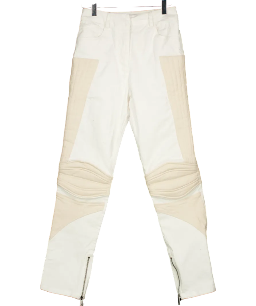 Mimii London White Biker Style Stretch Jeans UK XS