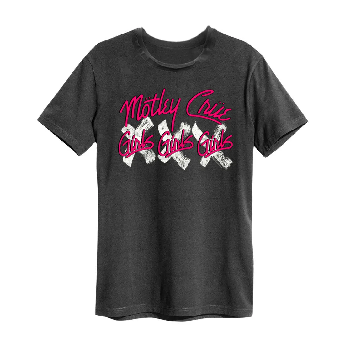 Mtley Cre T-Shirt - Girls Girls Girls, Charcoal