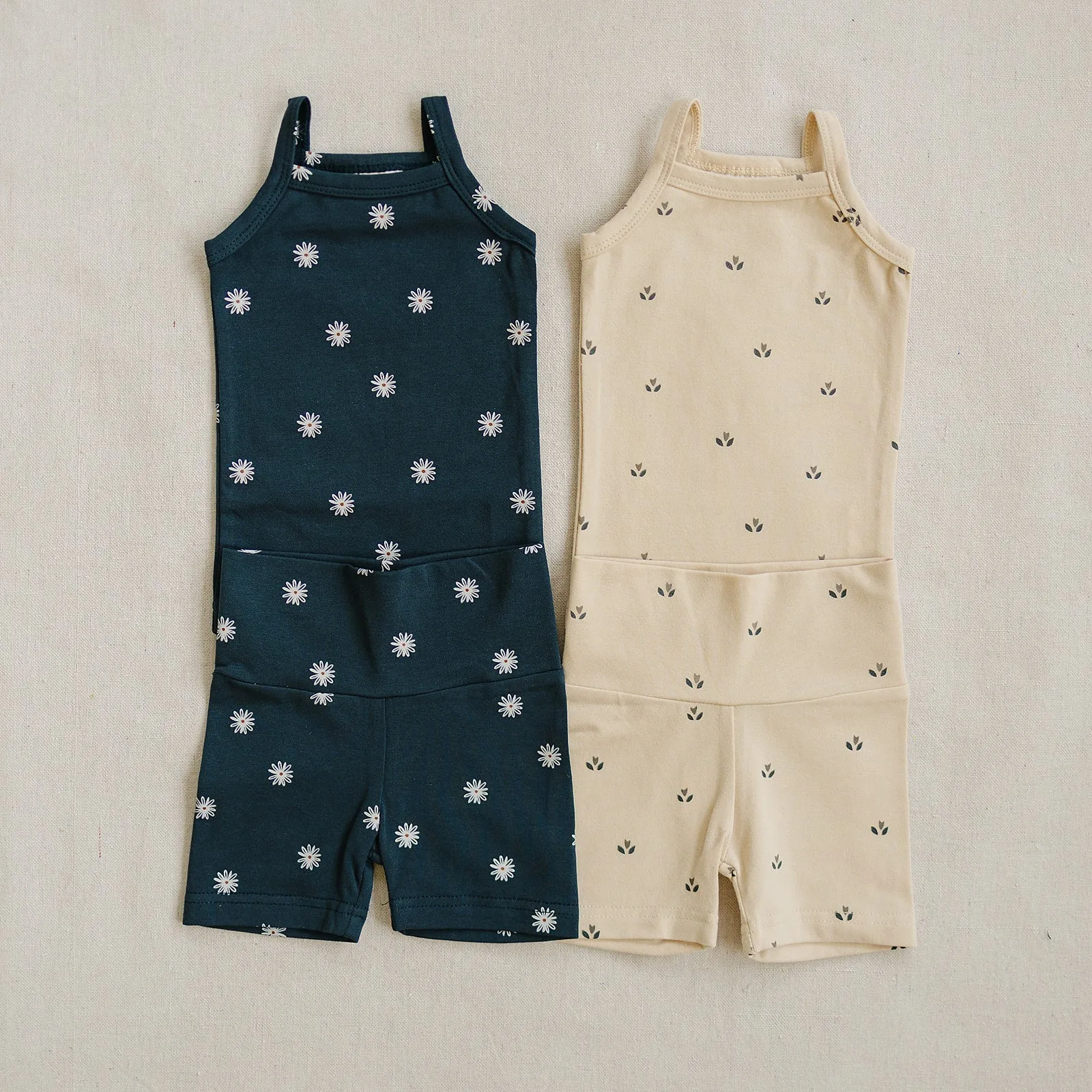 Navy Daisies Tank   Biker Short Set
