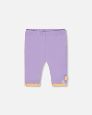 Organic Cotton Biker Short With Frills Lilac And Orange