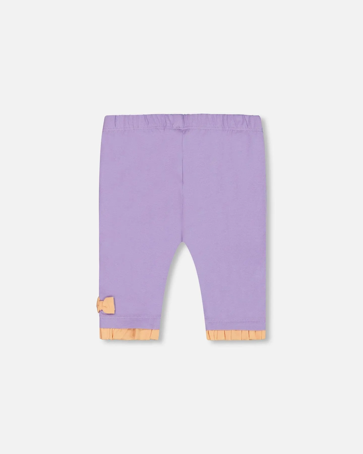 Organic Cotton Biker Short With Frills Lilac And Orange