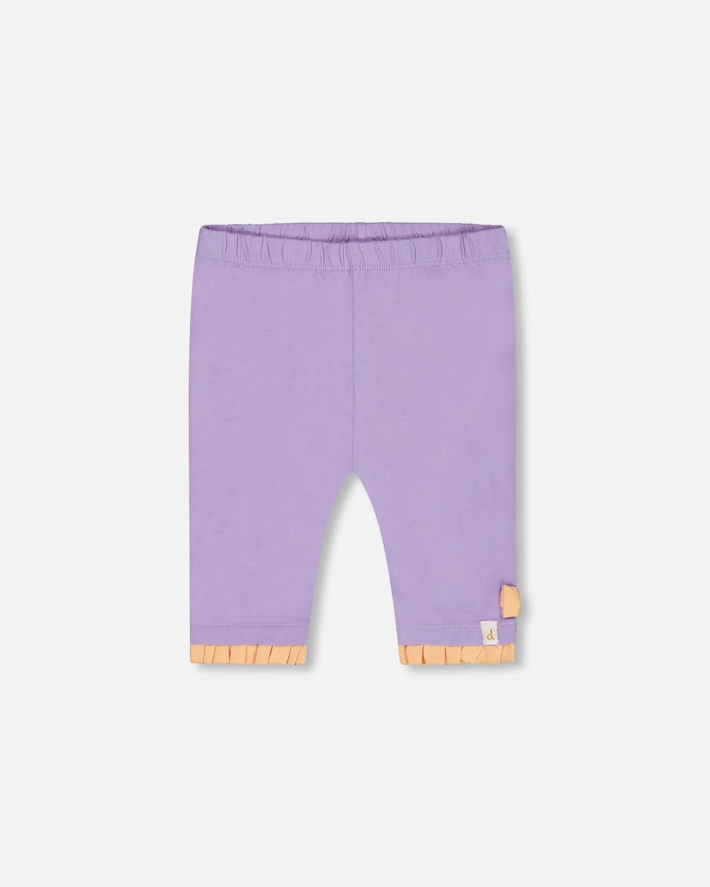 Organic Cotton Biker Short With Frills Lilac And Orange