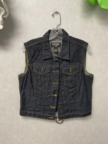 RALPH LAUREN  Denim Vest Size Large Wash Denim