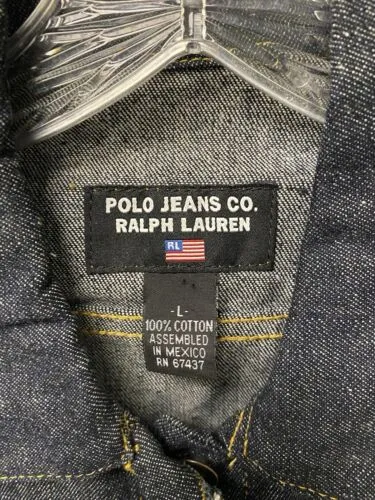 RALPH LAUREN  Denim Vest Size Large Wash Denim