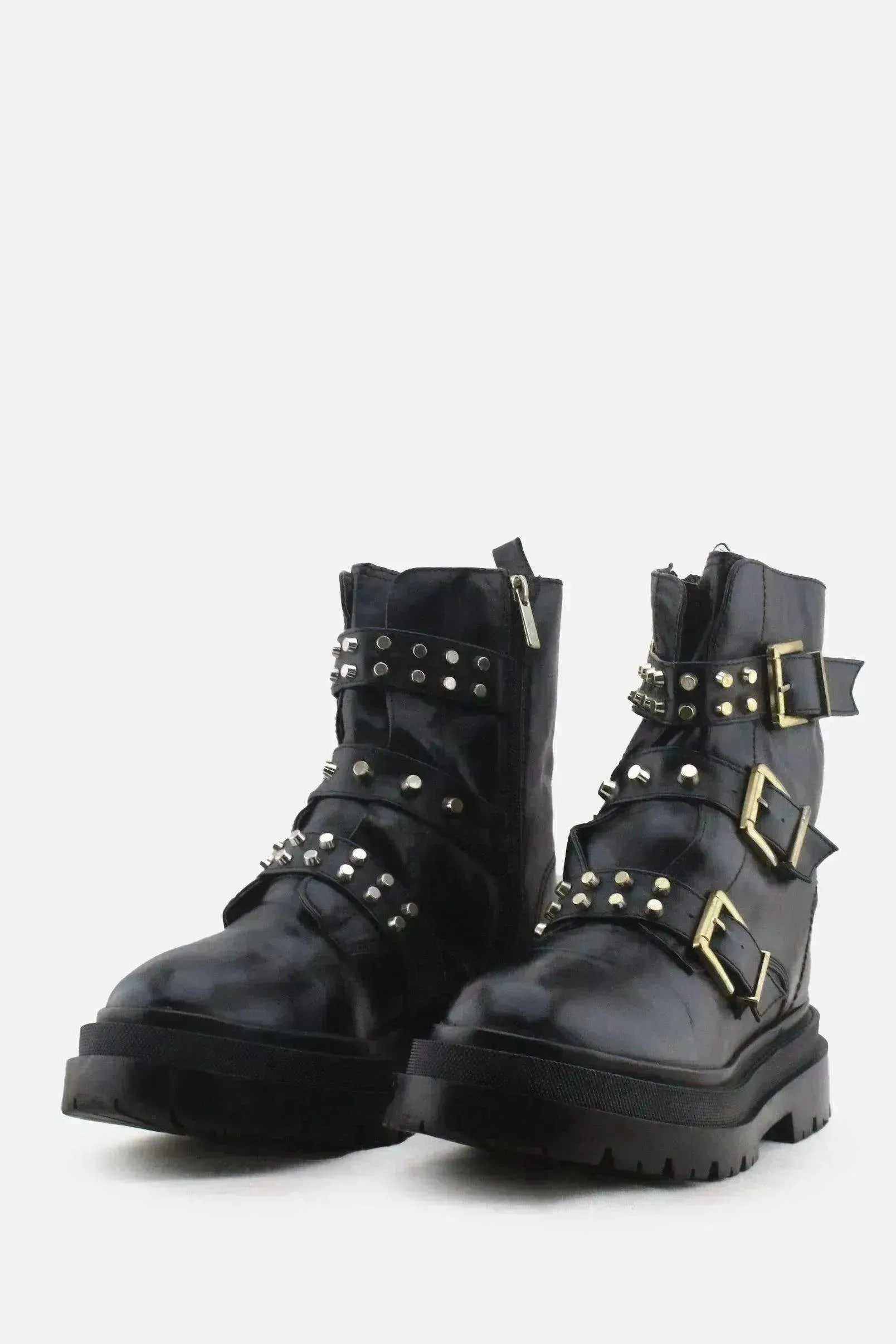 Stradivarius Zipper Biker Boots | 100% Authentic Leather