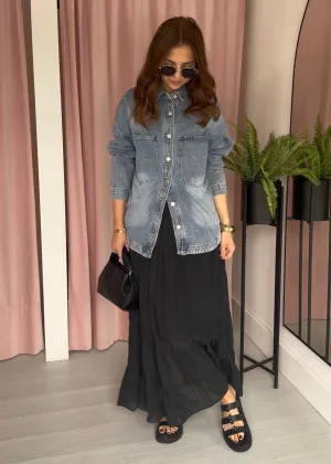 Tiered Maxi Skirt - Black