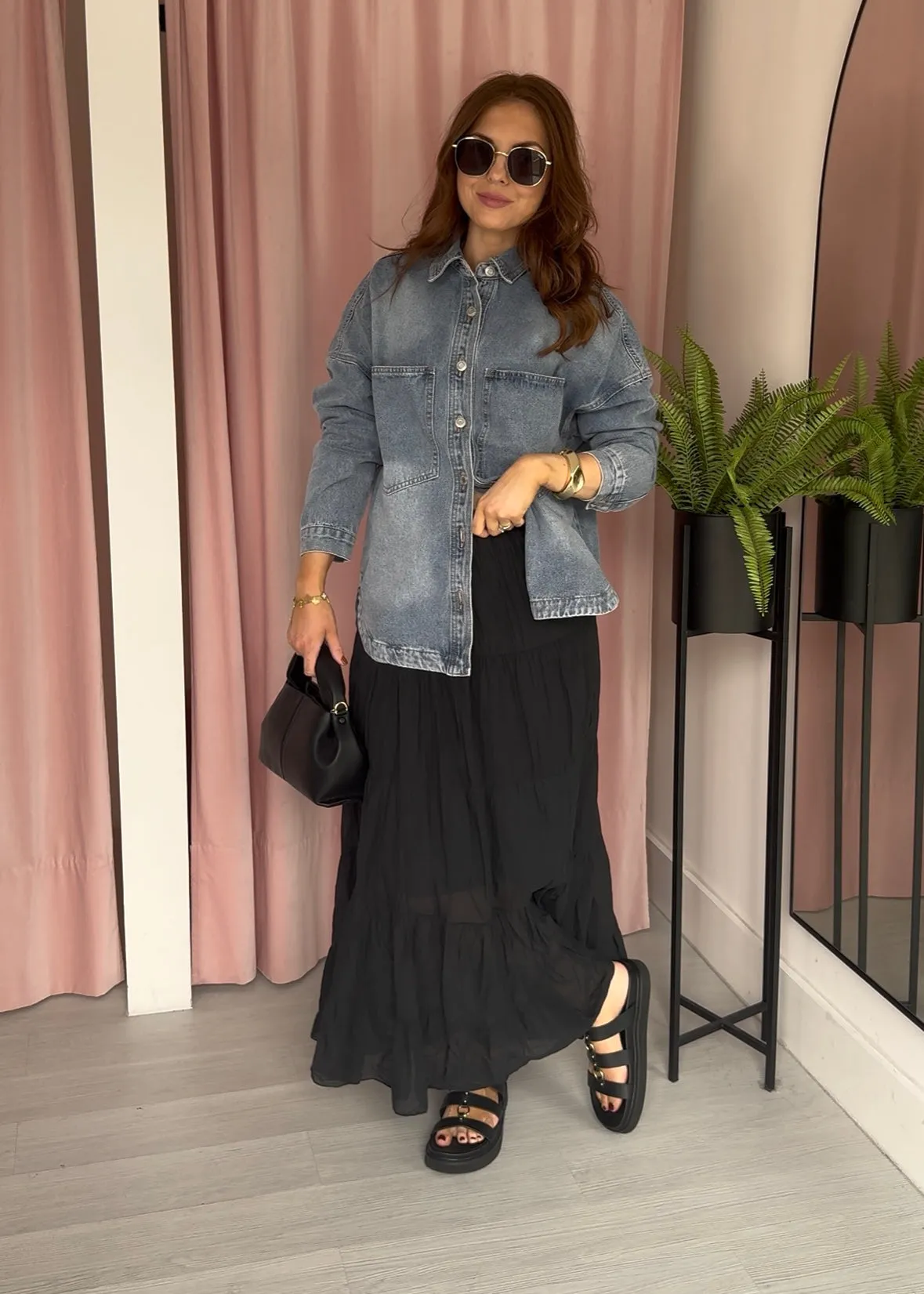 Tiered Maxi Skirt - Black