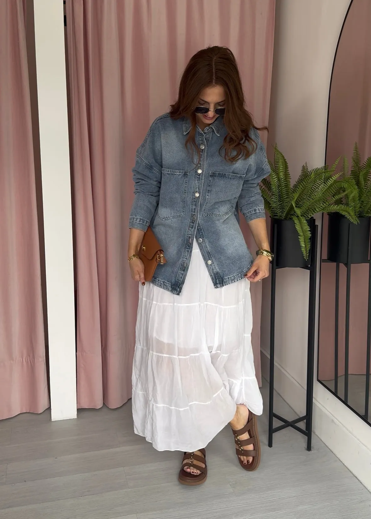 Tiered Maxi Skirt - White