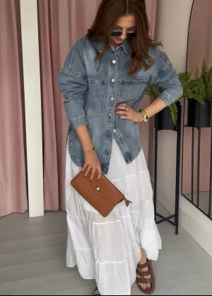 Tiered Maxi Skirt - White
