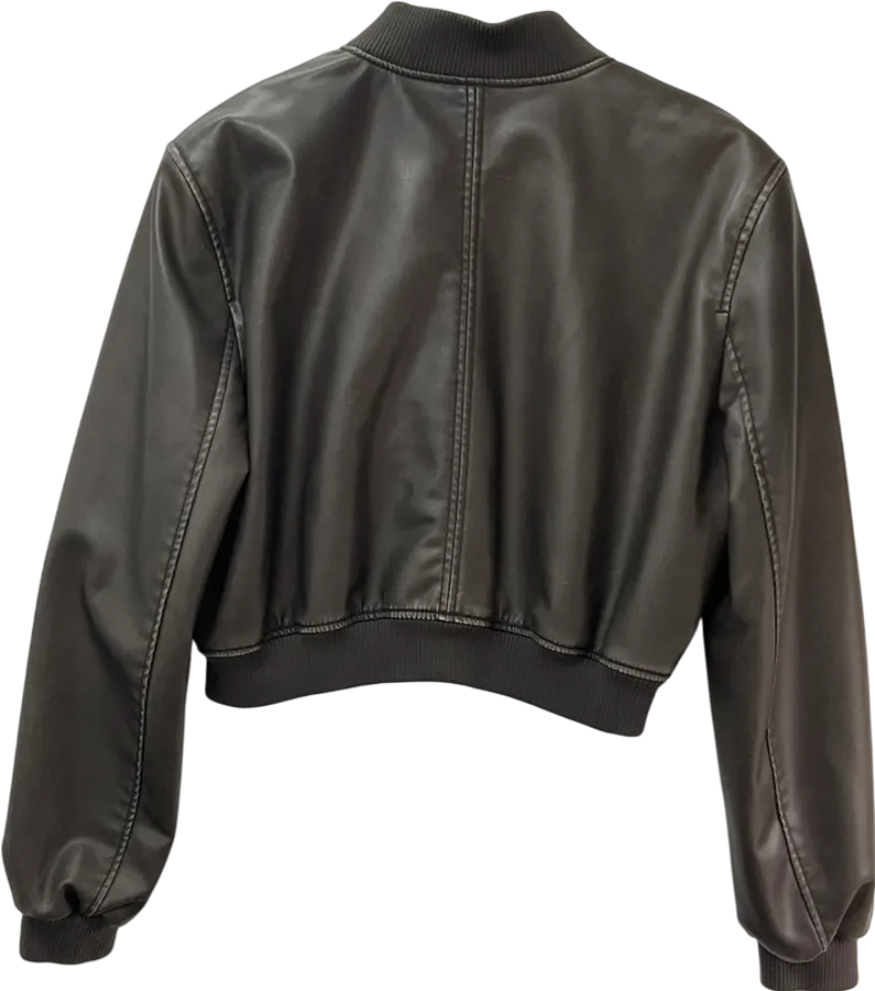 ZARA Black Cropped Biker Jacket UK M